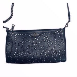 Coach studded metallic leather crossbody